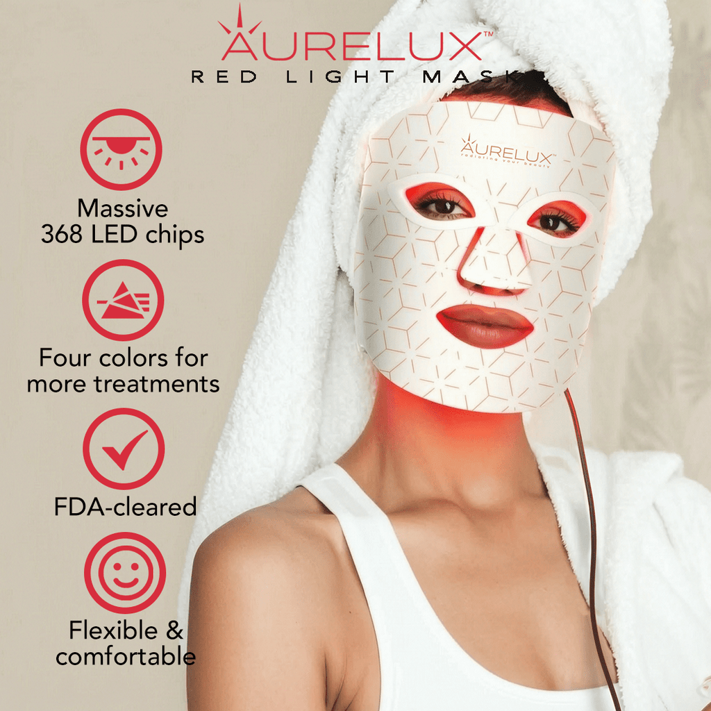 AURELUX™ LED Light Skin Rejuvenation Therapy Face Mask (white) - The Red Light Store
