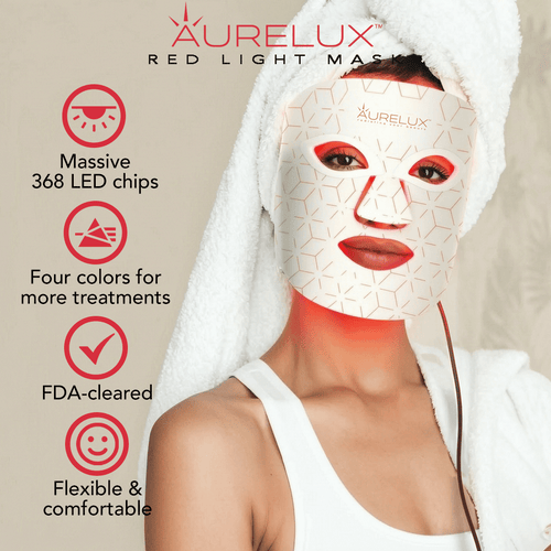 AURELUX™ LED Light Skin Rejuvenation Therapy Face Mask (white) - The Red Light Store