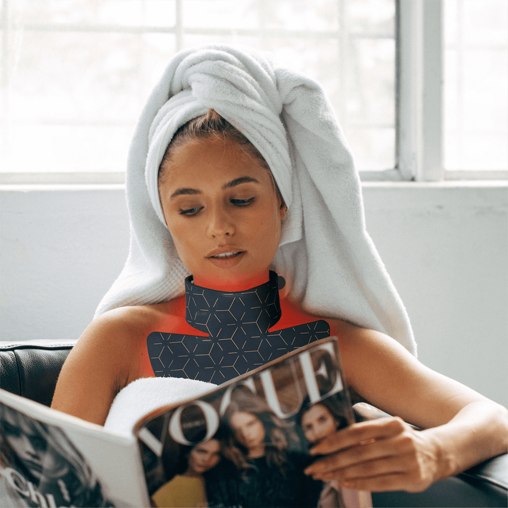 AURELUX™ LED Light Skin Rejuvenation Therapy Neck Deck (black) - The Red Light Store