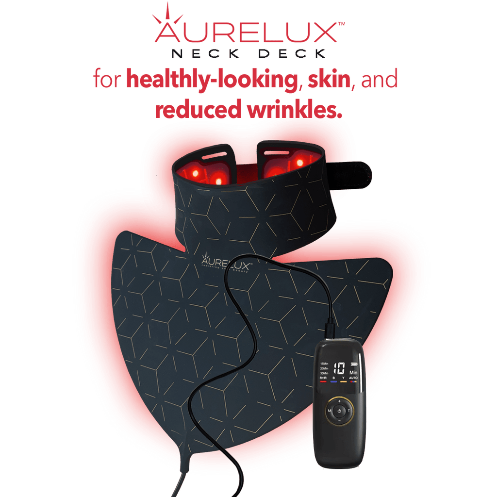 AURELUX™ LED Light Skin Rejuvenation Therapy Neck Deck (black) - The Red Light Store