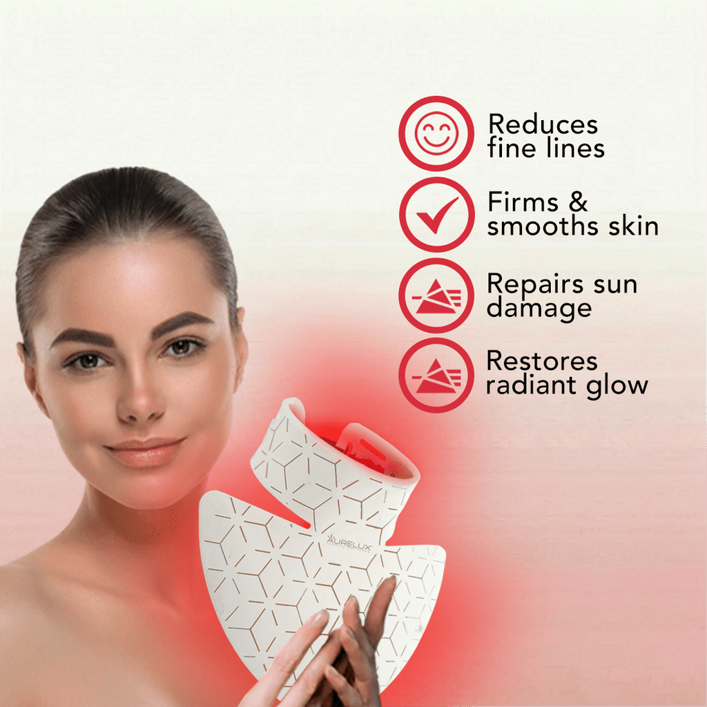 AURELUX™ LED Light Skin Rejuvenation Therapy Neck Deck (white) - The Red Light Store