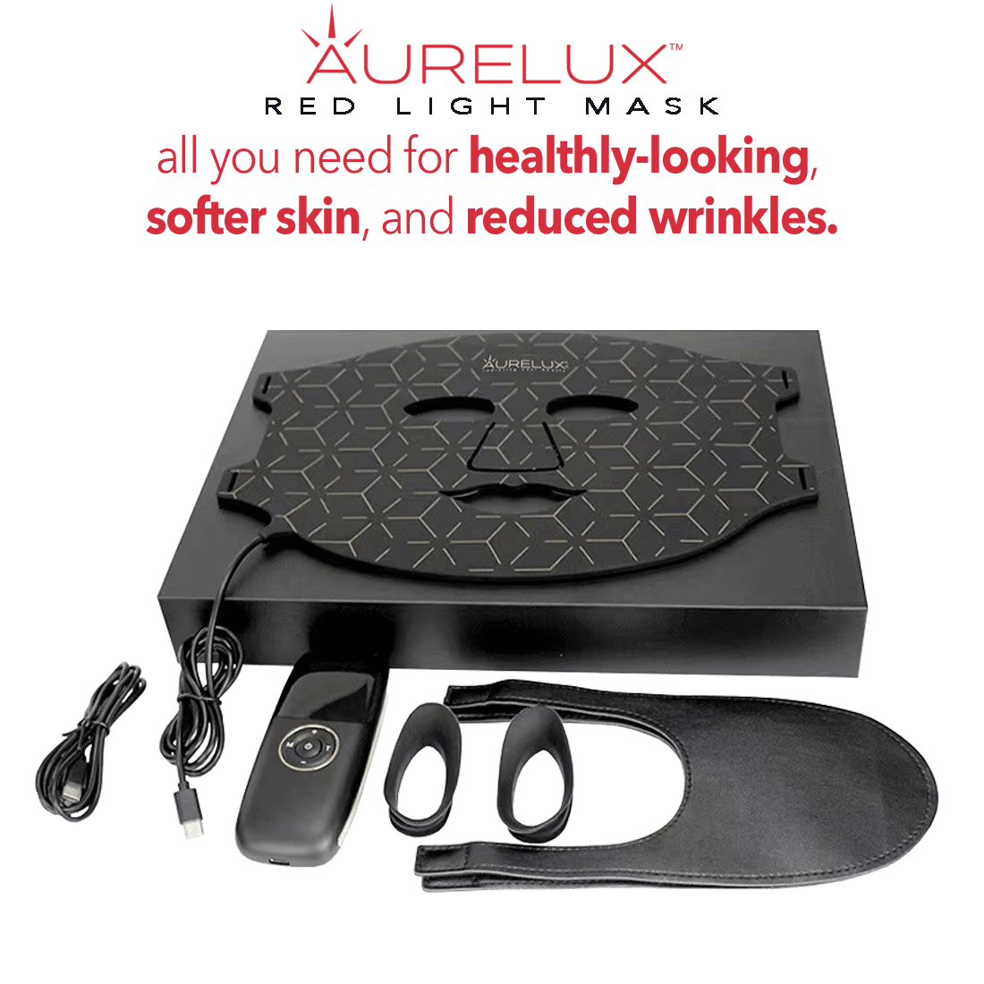 Aurelux™ LED light therapy face mask (black) - AURELUX BEAUTY