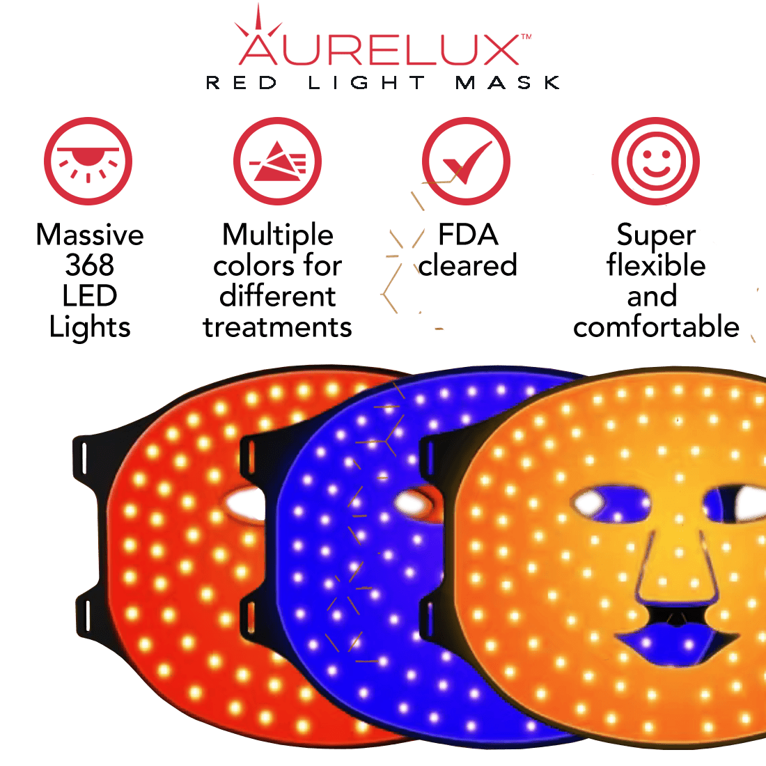 Aurelux™ LED light therapy face mask (black) - AURELUX BEAUTY