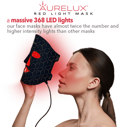 Aurelux™ LED light therapy face mask (black) - AURELUX BEAUTY