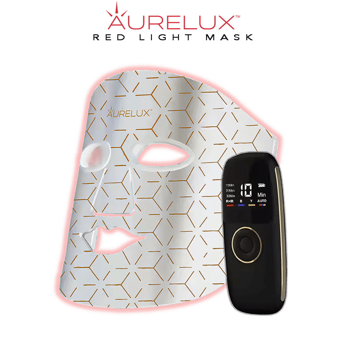 Aurelux™ LED light therapy face mask (white) - AURELUX BEAUTY