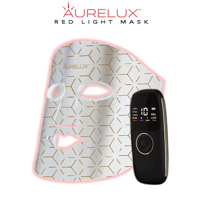 Aurelux™ LED light therapy face mask (white) - AURELUX BEAUTY