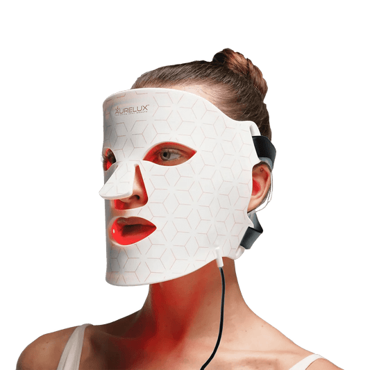 Aurelux™ LED light therapy face mask (white) - AURELUX BEAUTY