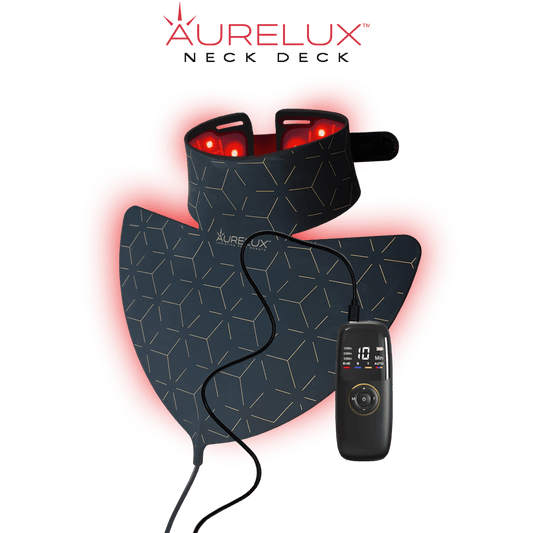 Aurelux LED red light therapy neck deck (black) - AURELUX BEAUTY