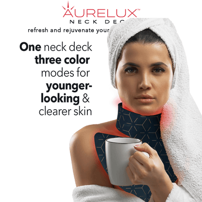 Aurelux LED red light therapy neck deck (black) - AURELUX BEAUTY