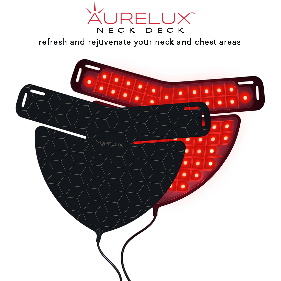 Aurelux LED red light therapy neck deck (black) - AURELUX BEAUTY
