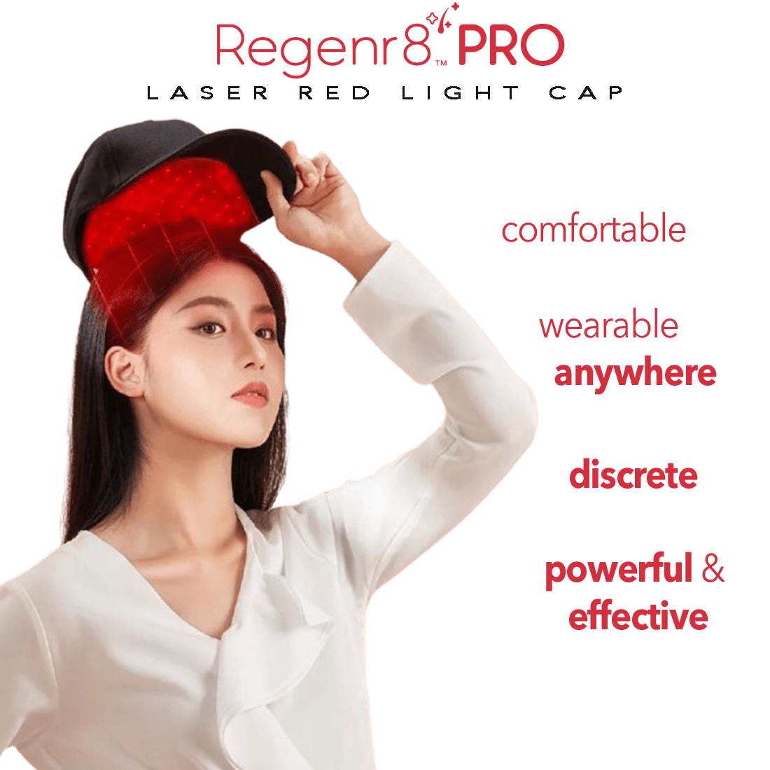 Regenr8™ Pro - 272 Laser Red Light Therapy Cap for Hair Growth (Black) - The Red Light Store