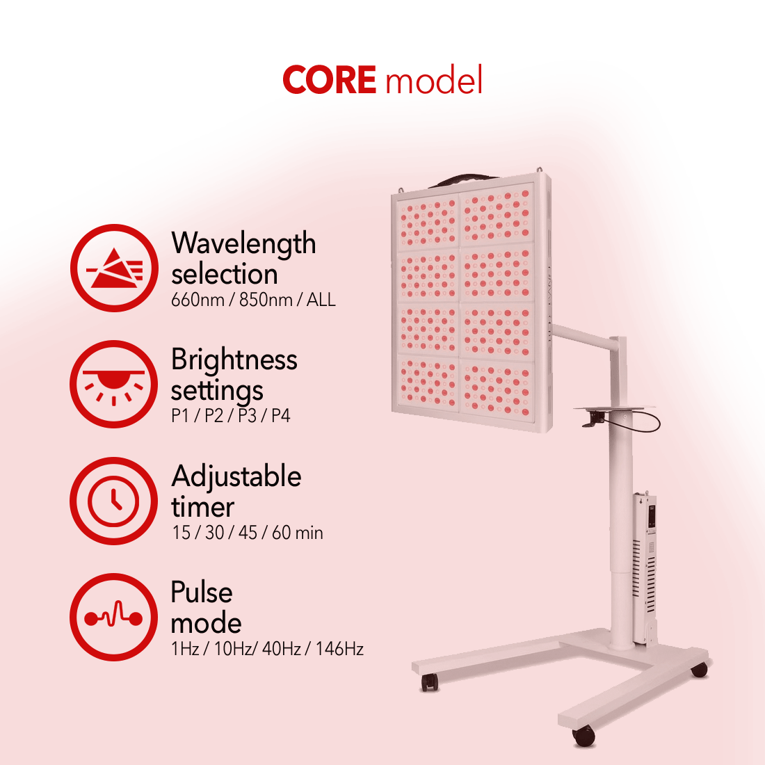 RegenWave™ Core - LED Red Light Therapy Panel with 1280 LED chips - The Red Light Store