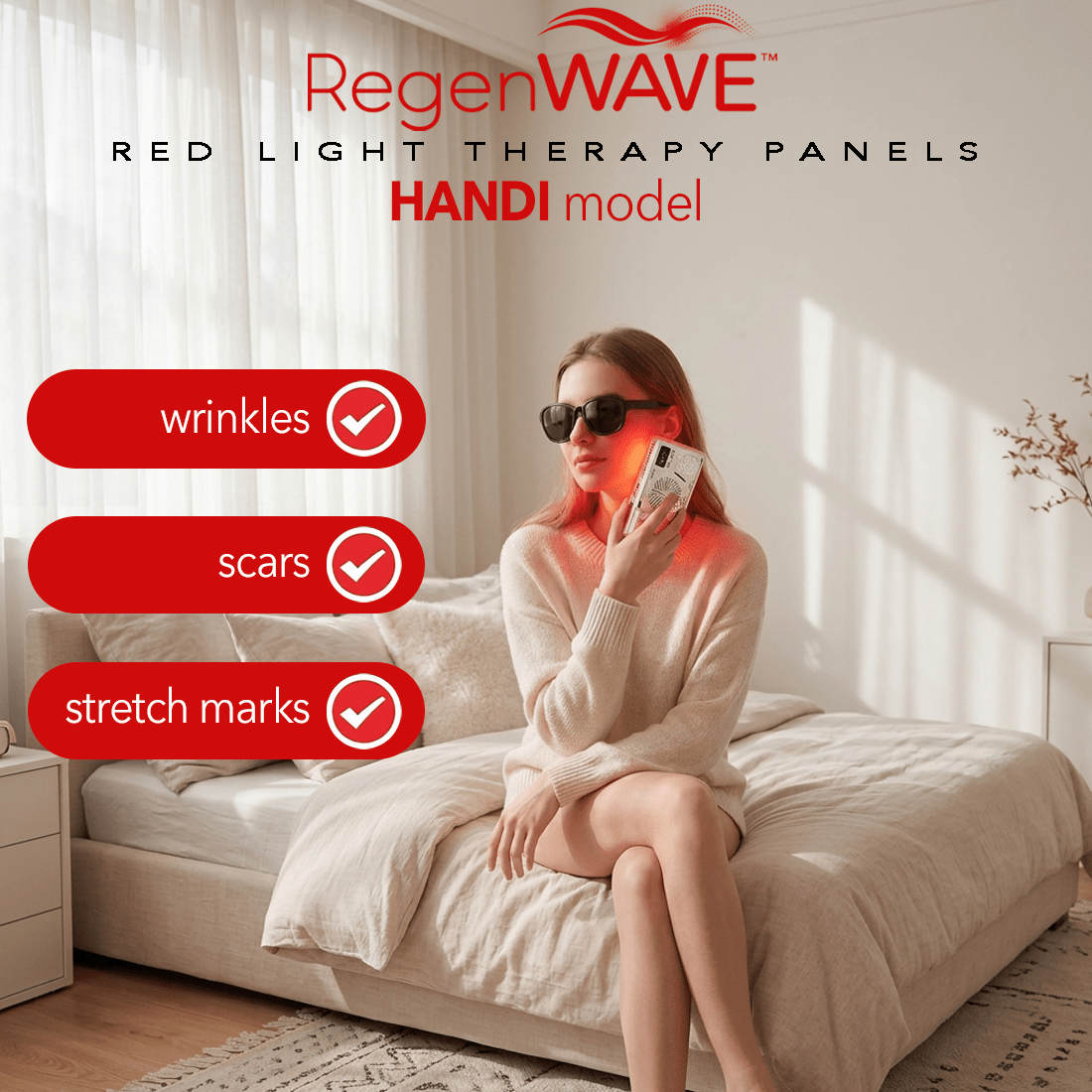 RegenWAVE™ Handi - LED Red Light Therapy Panel with 144 LED chips - The Red Light Store