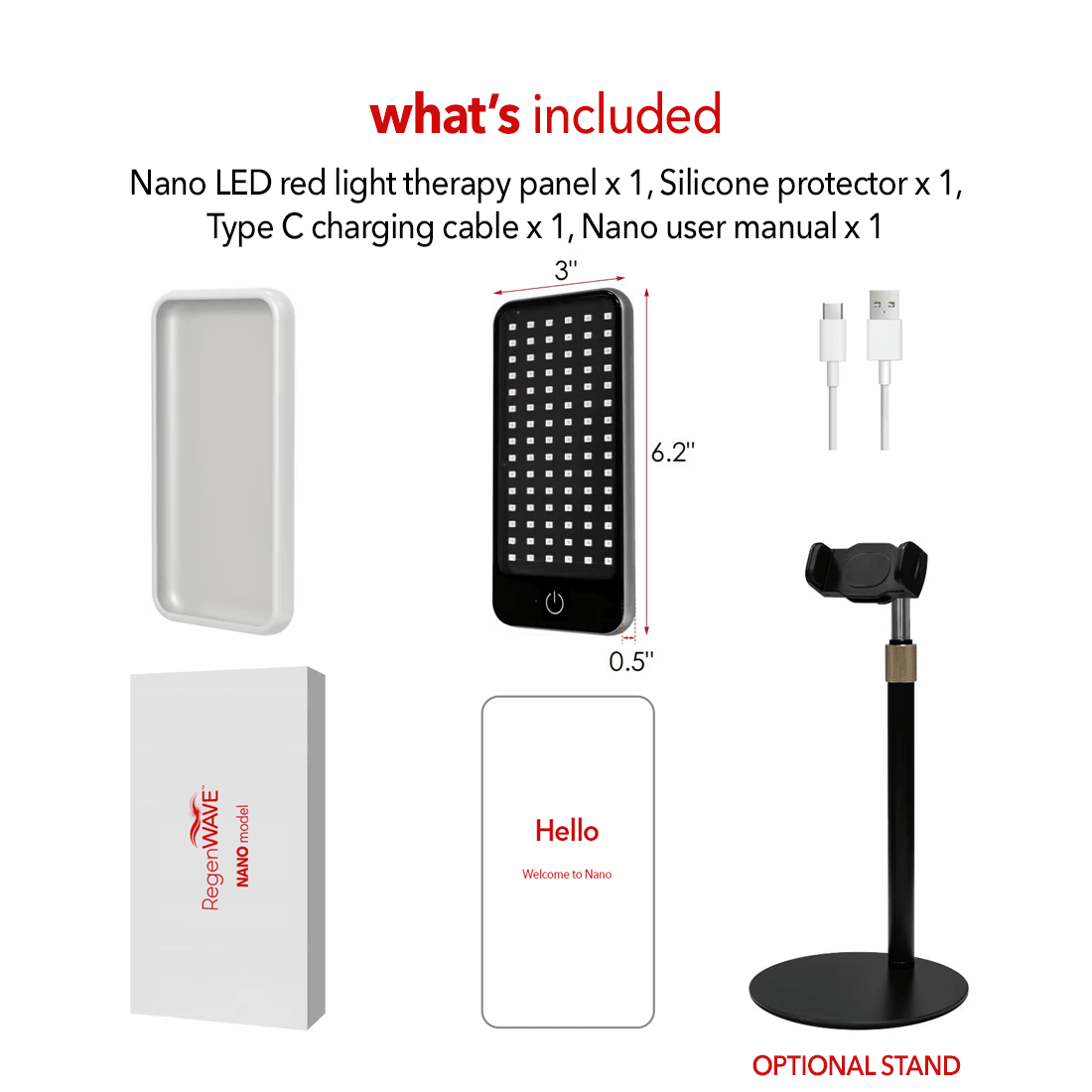 RegenWave™ Nano - Handheld LED Red Light Therapy Panel - The Red Light Store
