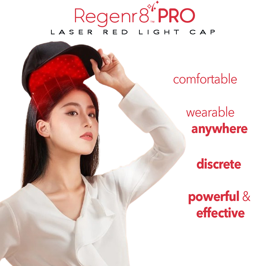 Regenr8™ Pro - 272 Laser Red Light Therapy Cap for Hair Growth (Black)